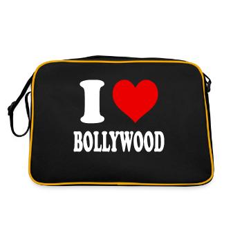 J’aime Bollywood Coeur Drôle Spirituel - Sac Retro - noir/or - Dos