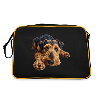 Airedale Terrier - Sac Retro - noir/or - Dos
