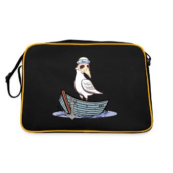 Halloween Mouette Peste Bateau Marin Maritime Moin - Sac Retro - noir/or - Dos