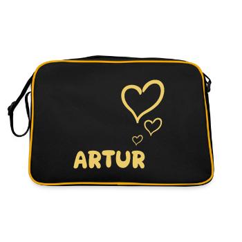 Gift for Artur - Retro Bag - black/gold - Back