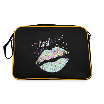 Alaaf! Konfetti Kuss Geschenkidee - Retro Tasche - Schwarz/Gold - Hinten