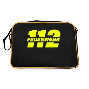 Feuerwehr 112 - Retro Tasche - Schwarz/Gold - Hinten