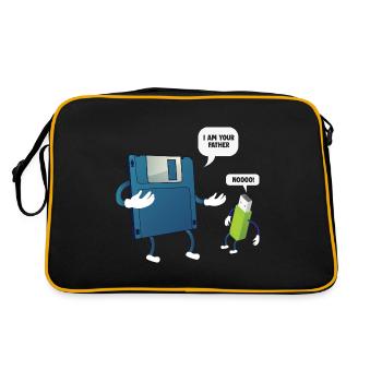 Father _ Son Floppy Disk ... Programmierer & Nerd - Retro Tasche - Schwarz/Gold - Hinten