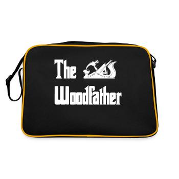 Woodworking Lover Gift Carpentry The - Retro Bag - black/gold - Back