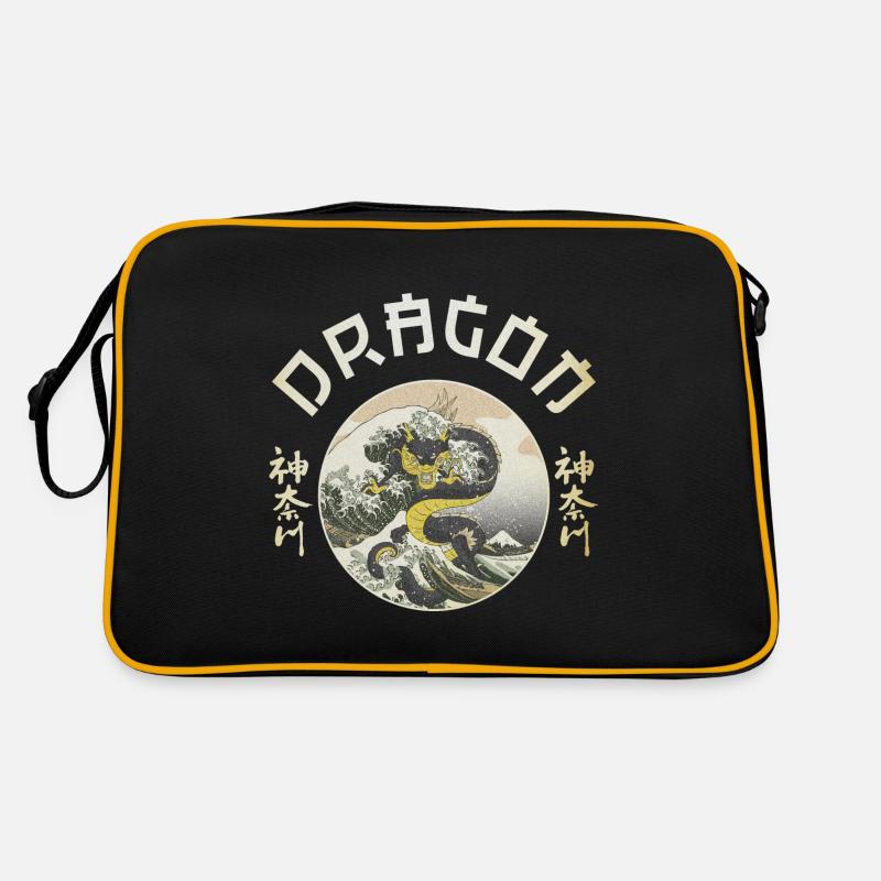 Der Drache - Retro Tasche - Schwarz/Gold