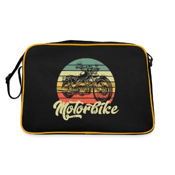 Moto Vintage Motorbike Cadeau - Biker - Sac Retro - noir/or - Dos