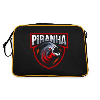 Piranha Piranhas Piranha-Liebhaber-Shirt Lustige P - Retro Tasche - Schwarz/Gold - Hinten