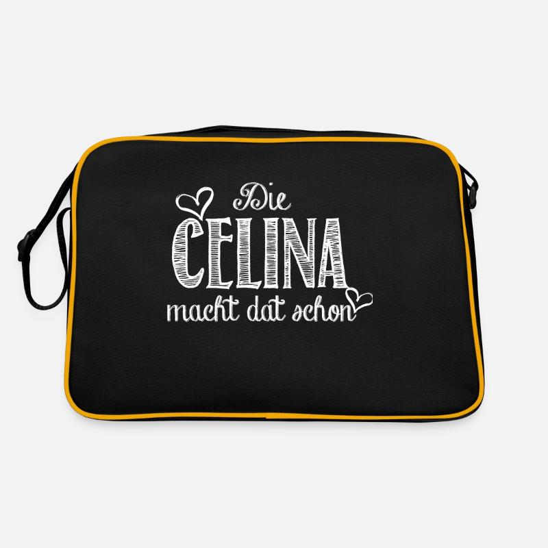 celina - Retro Tasche - Schwarz/Gold