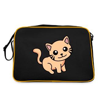 Cat Comic Animal - Retro Bag - black/gold - Back