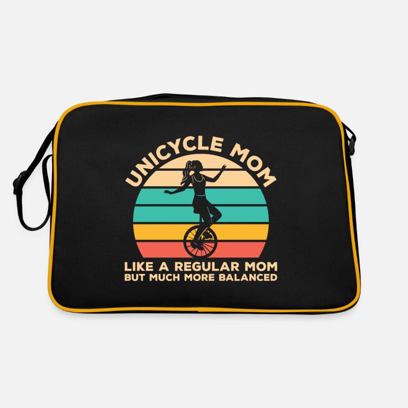 Einraddesign für eine Einradmama - Retro Tasche - Schwarz/Gold