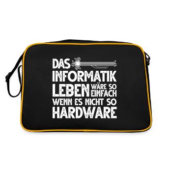 Informatiker Informatik Programmierer Nerd Geek - Retro Tasche - Schwarz/Gold - Hinten