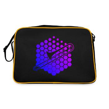 Blaskapelle Posaune Posaunist Herren Damen - Retro Tasche - Schwarz/Gold - Hinten