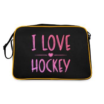 J’adore le hockey - Sac Retro - noir/or - Dos