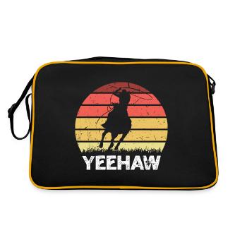Yeehaw Western Cowboy Bull Riding Rodeo - Sac Retro - noir/or - Dos