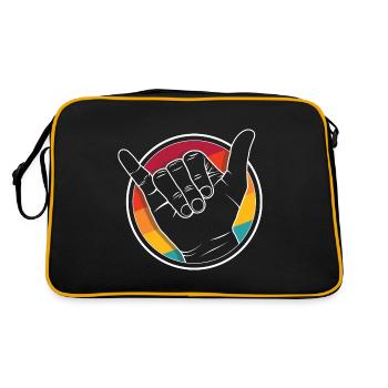 Hang ten / Vdub Greeting / Shaka wave - Aircooled - Sac Retro - noir/or - Dos