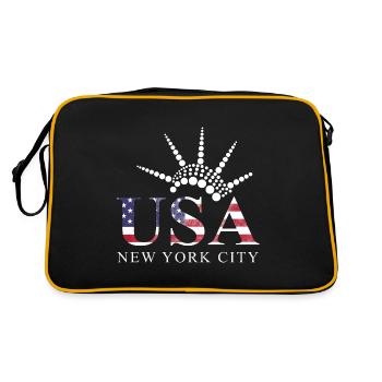 Drapeau des États-Unis Drapeau de New York Statue de la Liberté Cadeau - Sac Retro - noir/or - Dos