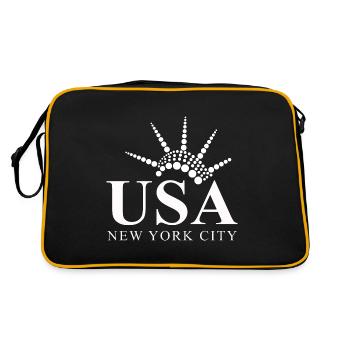 Cadeau de la Statue de la Liberté de New York aux États-Unis - Sac Retro - noir/or - Dos