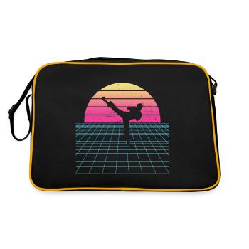 Kickboxen Damen Boxing Kickboxer Kickbox - Retro Tasche - Schwarz/Gold - Hinten