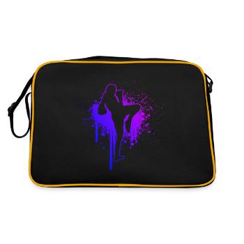 Boxe Thaïlandaise Boxeur Thaïlandais Boxe Thaï Muay Thai - Sac Retro - noir/or - Dos