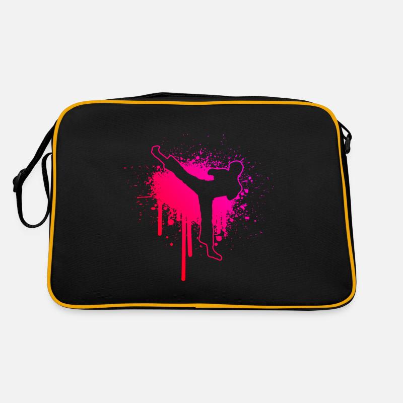 Boxen Kickboxer Herren Kickbox Boxing Kickboxen - Retro Tasche - Schwarz/Gold