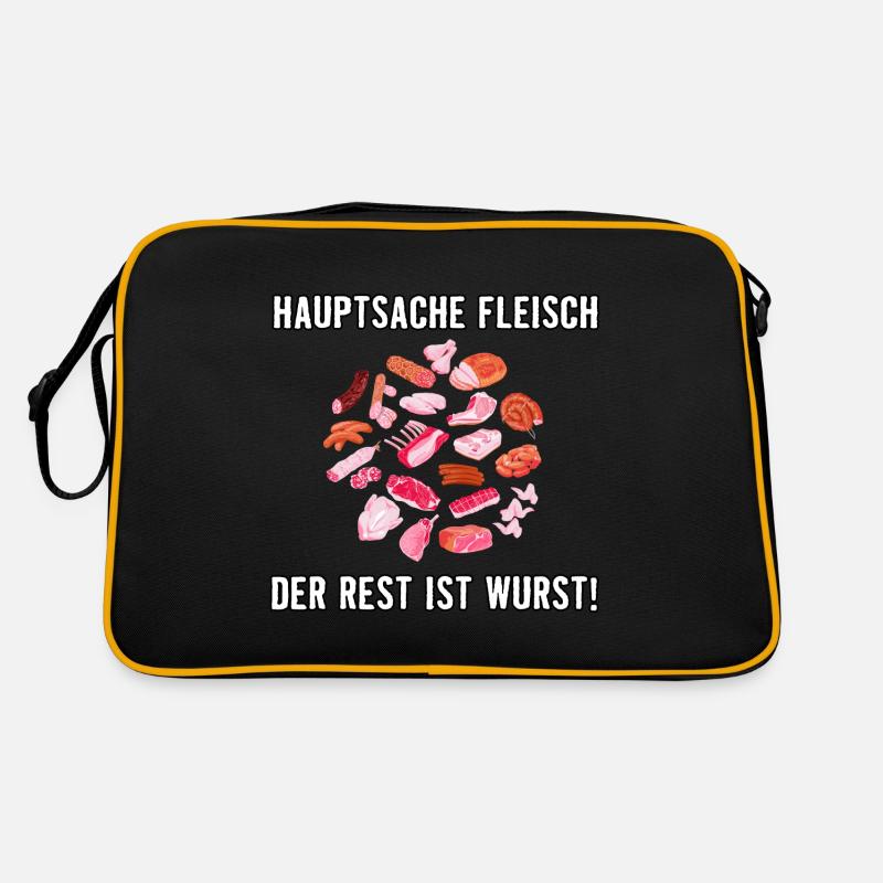 Hauptsache Fleisch Retro Tasche
