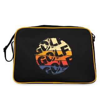 Golf Font Golfing Golfer Sport Hobby Retro - Retro Bag - black/gold - Back