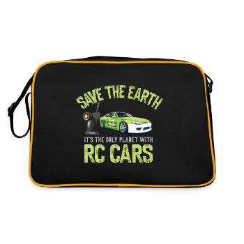 RC Auto Hobby Spruch Ferngestuertes Auto - Retro Tasche - Schwarz/Gold - Hinten