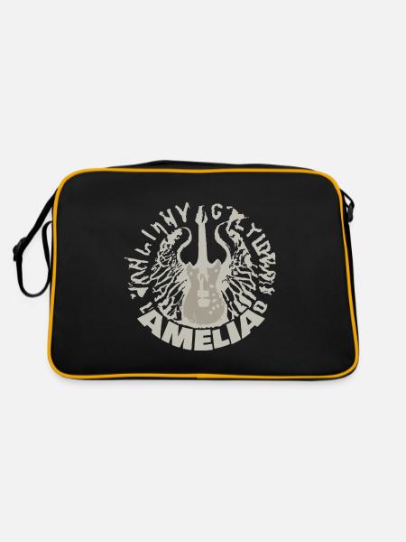 Geschenk für Amelia - Retro Tasche - Schwarz/Gold - Hinten