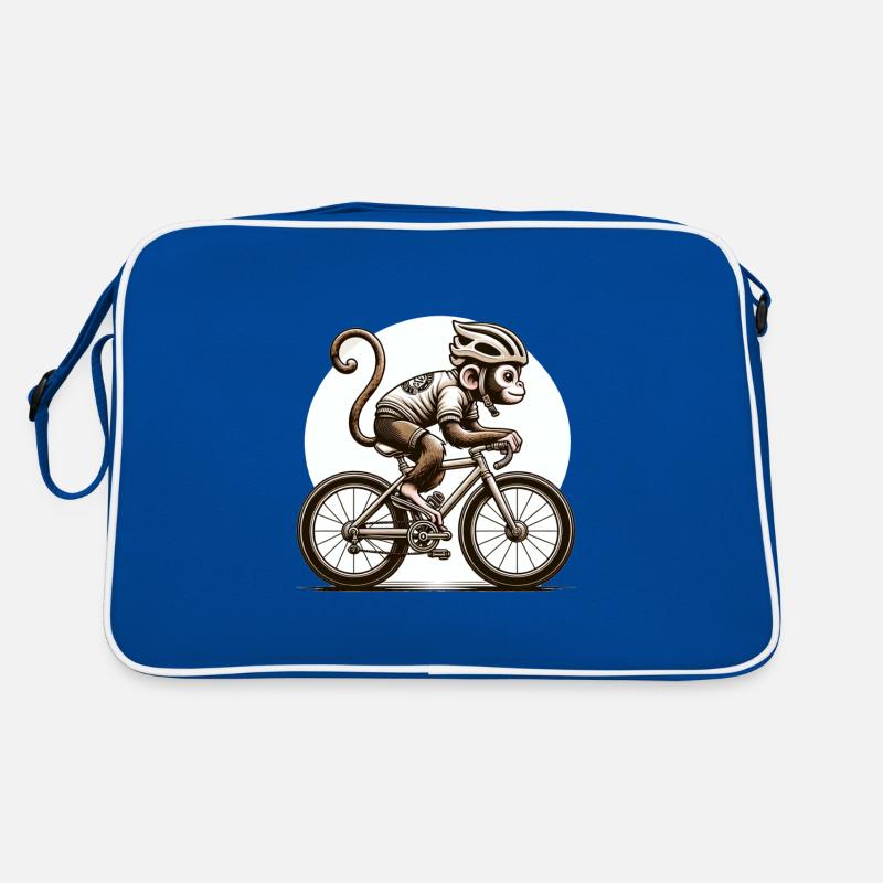 Cute Cyclist Monkey Retro Tasche