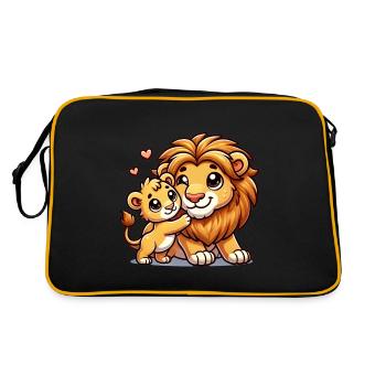 Parent lion aimant avec enfant - Sac Retro - noir/or - Dos