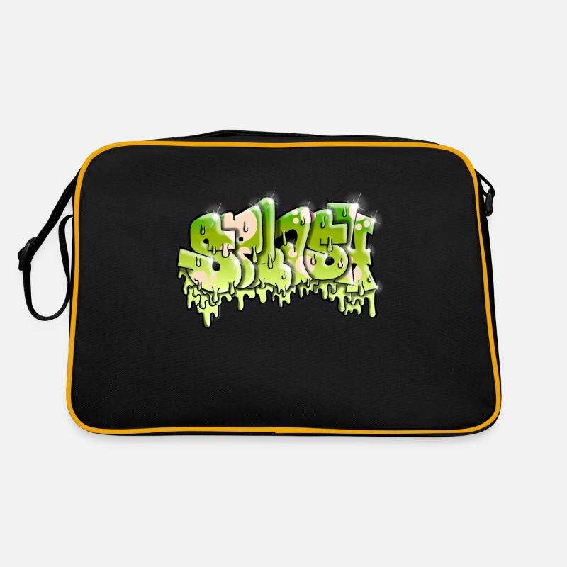 Splash Graffiti - Retro Tasche - Schwarz/Gold