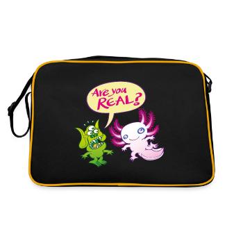 Alien surpris se demande si l'axolotl est réel - Sac Retro - noir/or - Dos