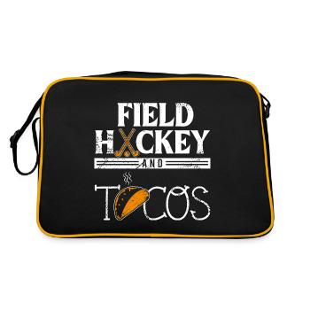 Tacos and field field hockey gift field field hockey player G - Retro Bag - black/gold - Back