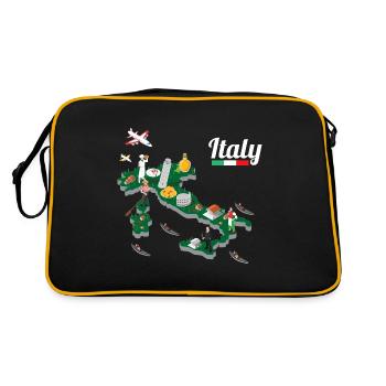 Carte de l'Italie - Souvenir de vacances Bella Italia - Sac Retro - noir/or - Dos