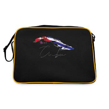 Drapeau de Cuba sur la carte de Cuba FR - Sac Retro - noir/or - Dos