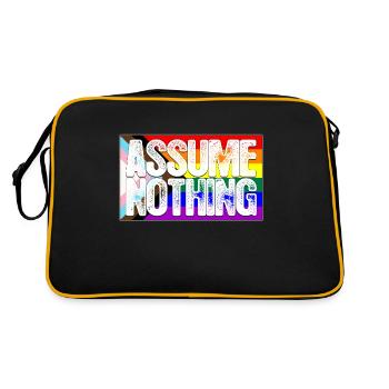 Angenommen Nichts LGBTQ Progress Pride Flagge - Retro Tasche - Schwarz/Gold - Hinten