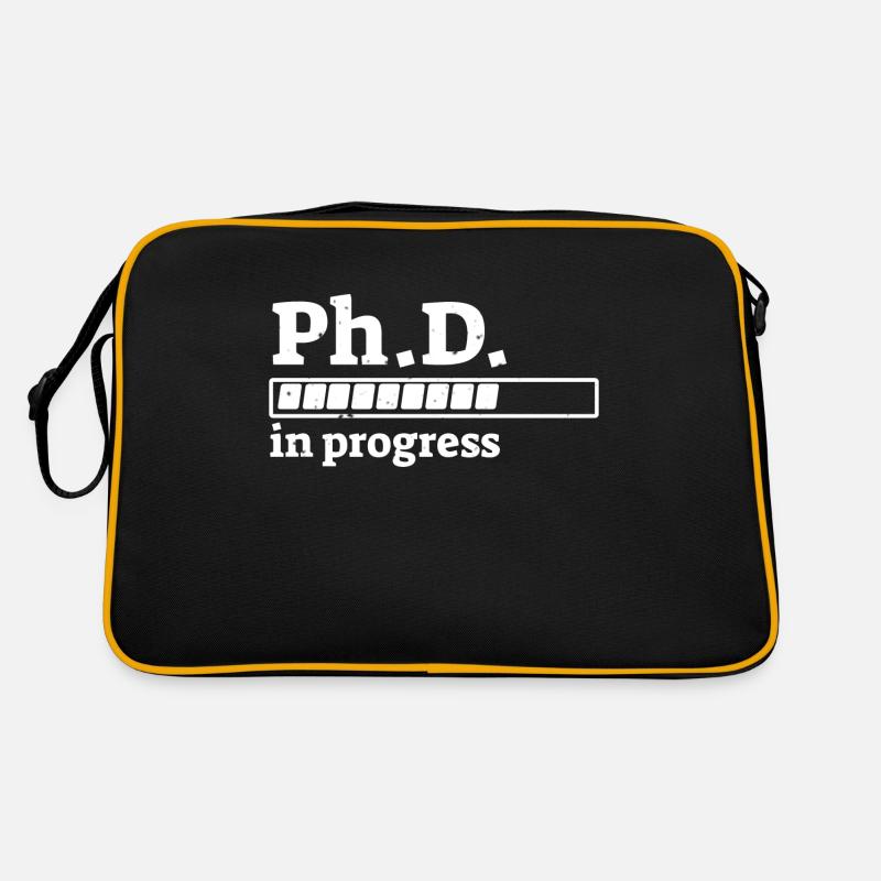 Ph.D. in Progress Staff Shirt with Progress Retro Bag