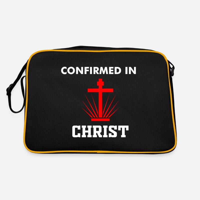 Confirmation catholique Confirmé dans le Chrétien - Sac Retro - noir/or