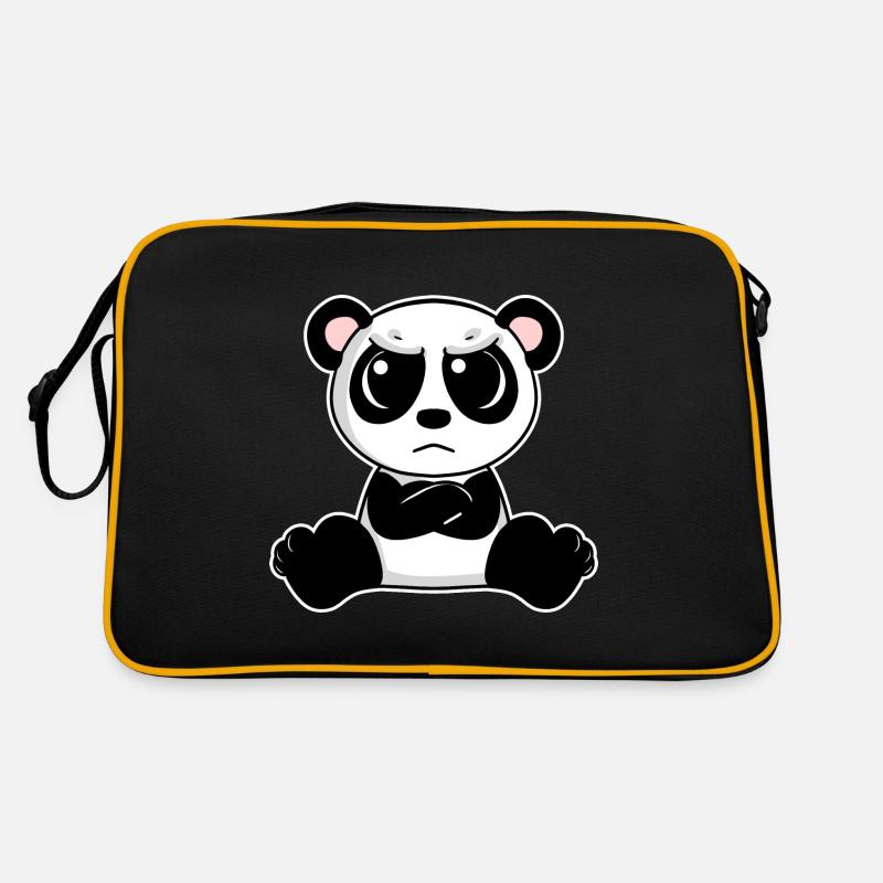 Niedlicher Panda ist genervt Retro Tasche