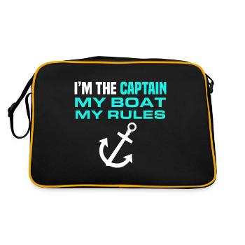 Drôle Mon bateau Mes règles Je suis le capitaine - Sac Retro - noir/or - Dos