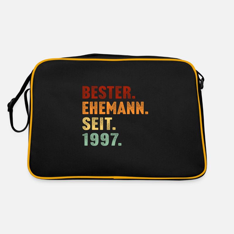 Bester ehemann seit 1997 hochzeitstag - Retro Tasche - Schwarz/Gold