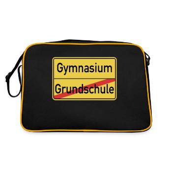 Grundschulabschluss Gymnasium Gymi - Retro Tasche - Schwarz/Gold - Hinten