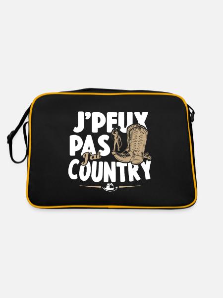 Je Peux Pas J'ai Country Cowboy Western Cadeau - Sac Retro - noir/or - Dos