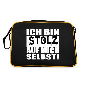 ich bin stolz auf mich selbst - Retro Tasche - Schwarz/Gold - Hinten