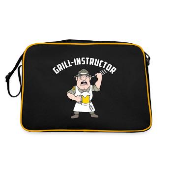 Grill Instructor - Retro Tasche - Schwarz/Gold - Hinten
