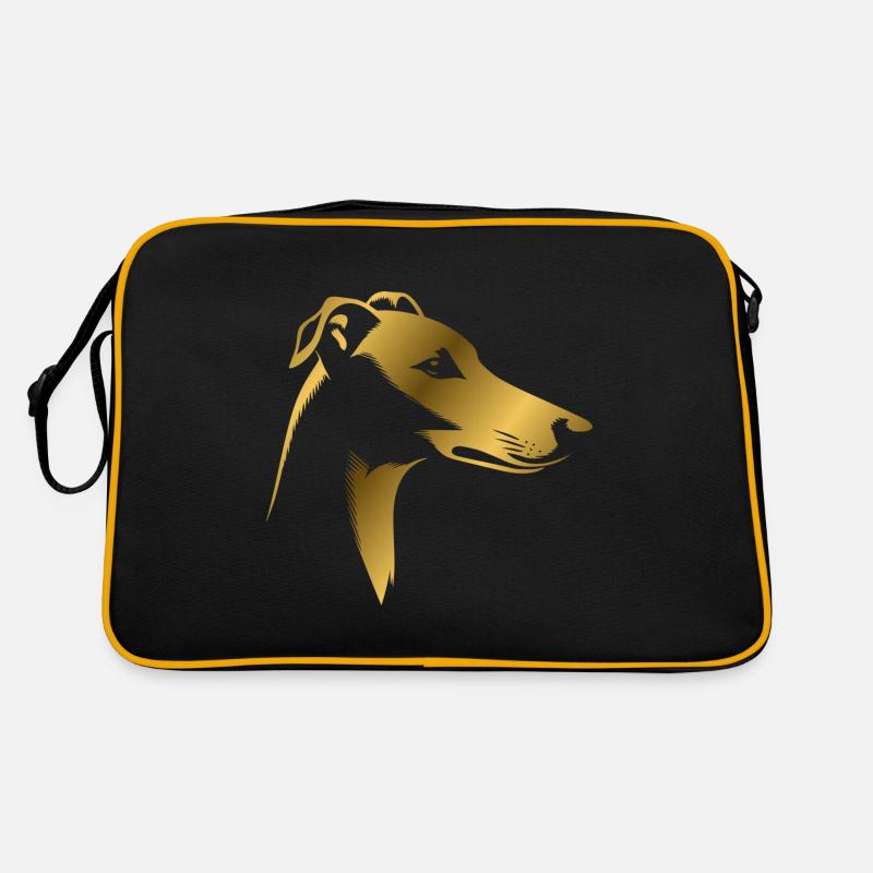 Lévrier lévrier, tête de chien, dessin d’or Sac Retro