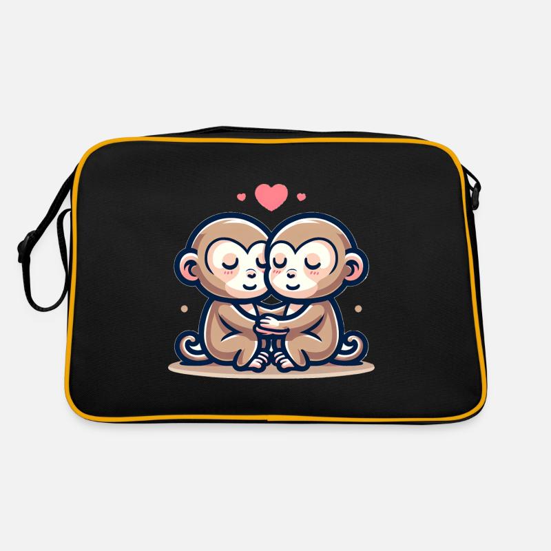 Two Monkeys In Love Retro Bag