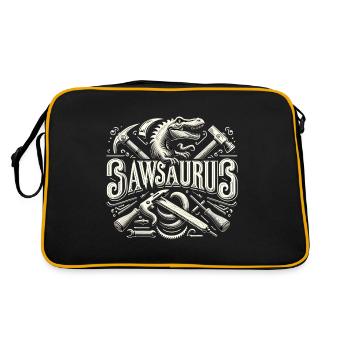 Sawsaurus 5 - Retro Tasche - Schwarz/Gold - Hinten