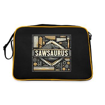 Sawsaurus 6 - Retro Tasche - Schwarz/Gold - Hinten