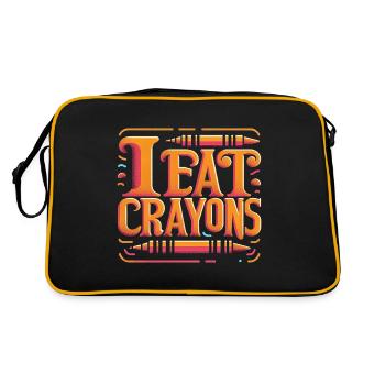 I Eat Crayons 20 - Retro Tasche - Schwarz/Gold - Hinten